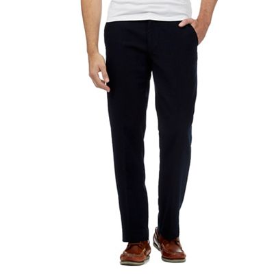 Maine New England Big and tall navy buttoned moleskin trousers
